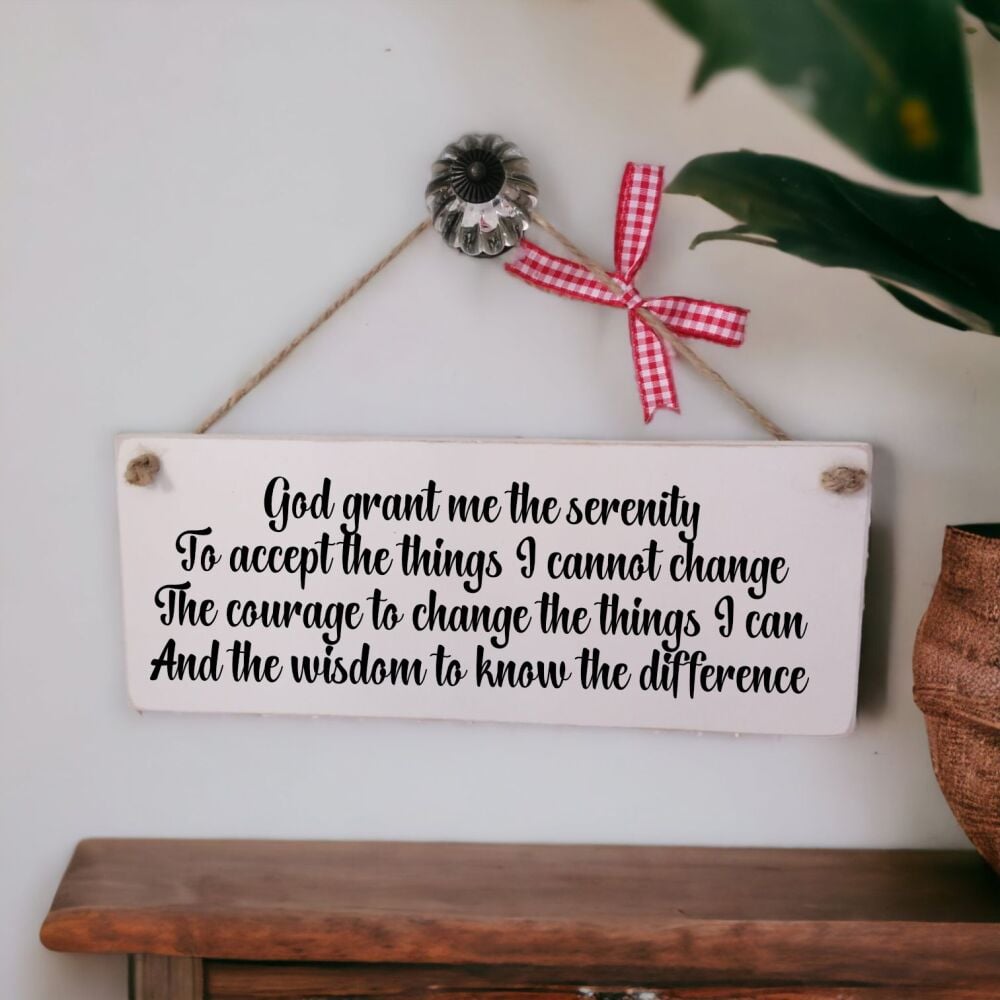 Handcrafted Wooden Chalk Painted Plaque - Serenity Prayer