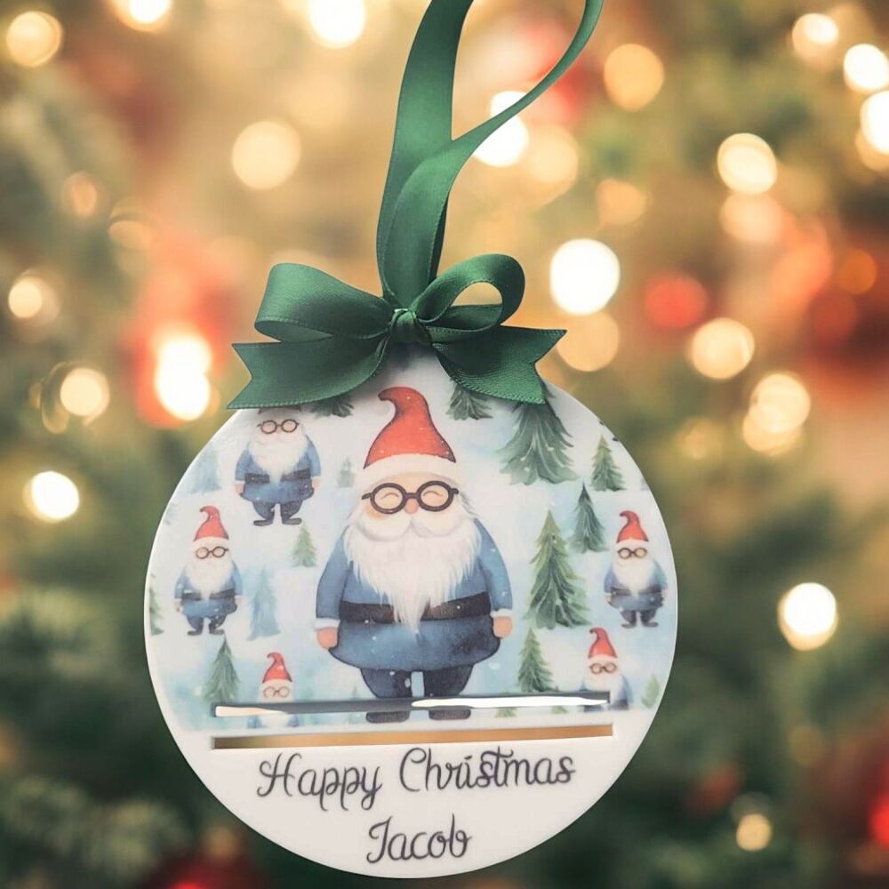 Children's Personalised Santa Money Wallet Tree Bauble