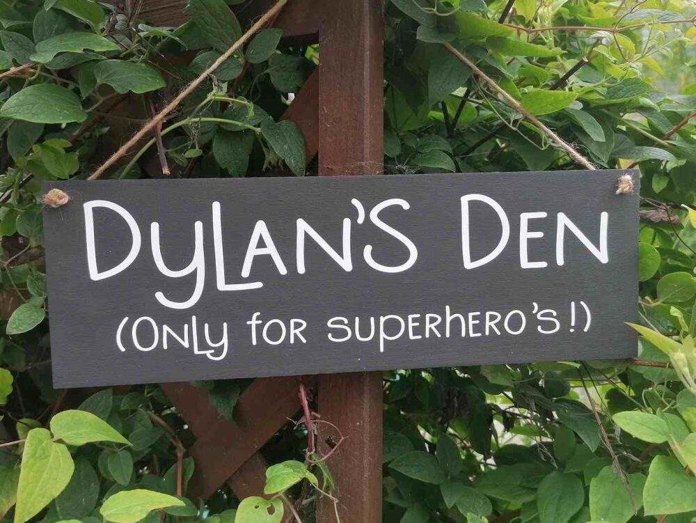 Personalised Handmade Wooden Outdoor Den Sign