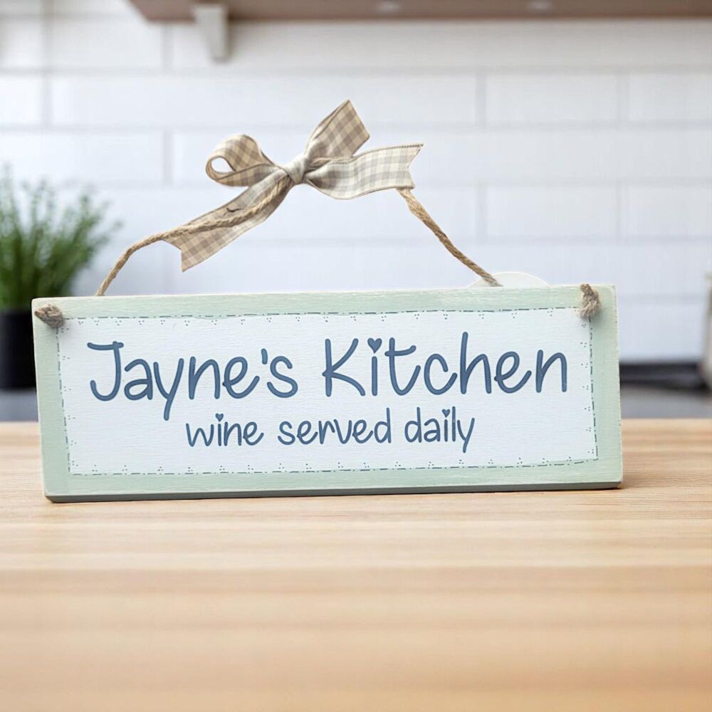 Wooden Handcrafted Personalised Plaque For The Kitchen