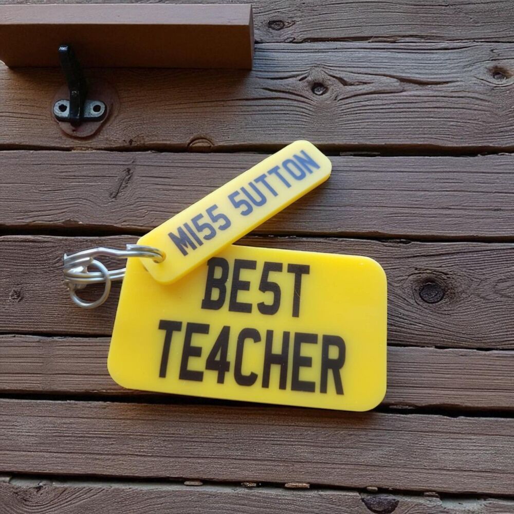 Personalised Car Number Plate Keyring - End Of Term Teacher's Gift