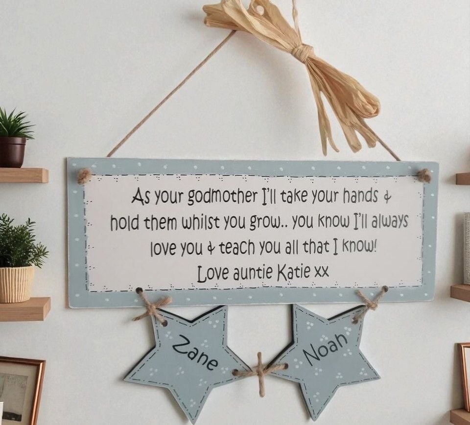 Design Your Own Personalised Wooden Painted Hanging Star Keepsake