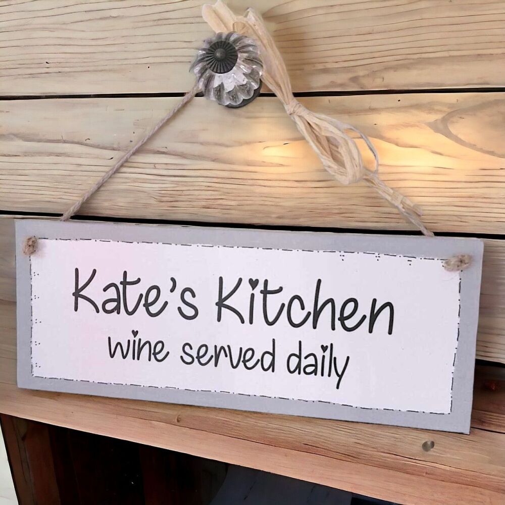 Wooden Handcrafted Personalised Plaque For The Kitchen