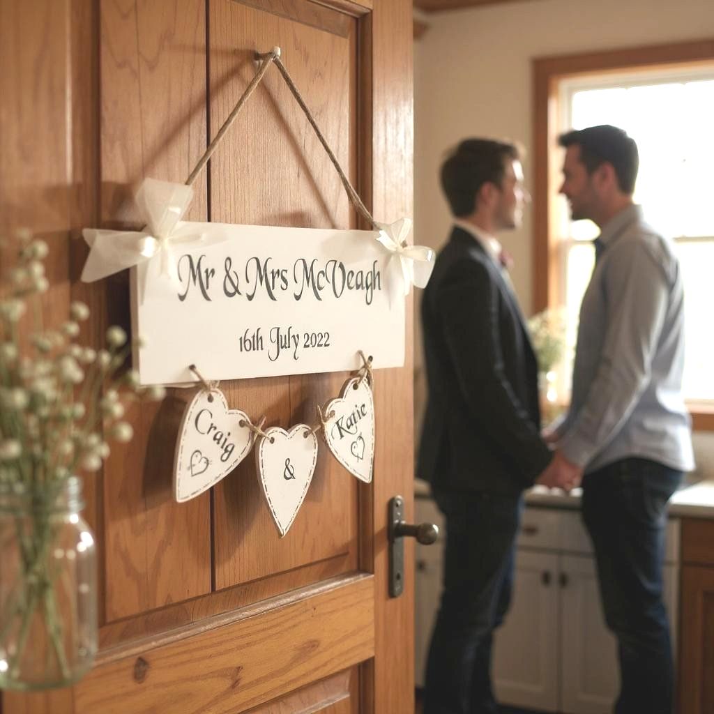 Personalised Wedding Handmade Keepsake With Hanging Hearts