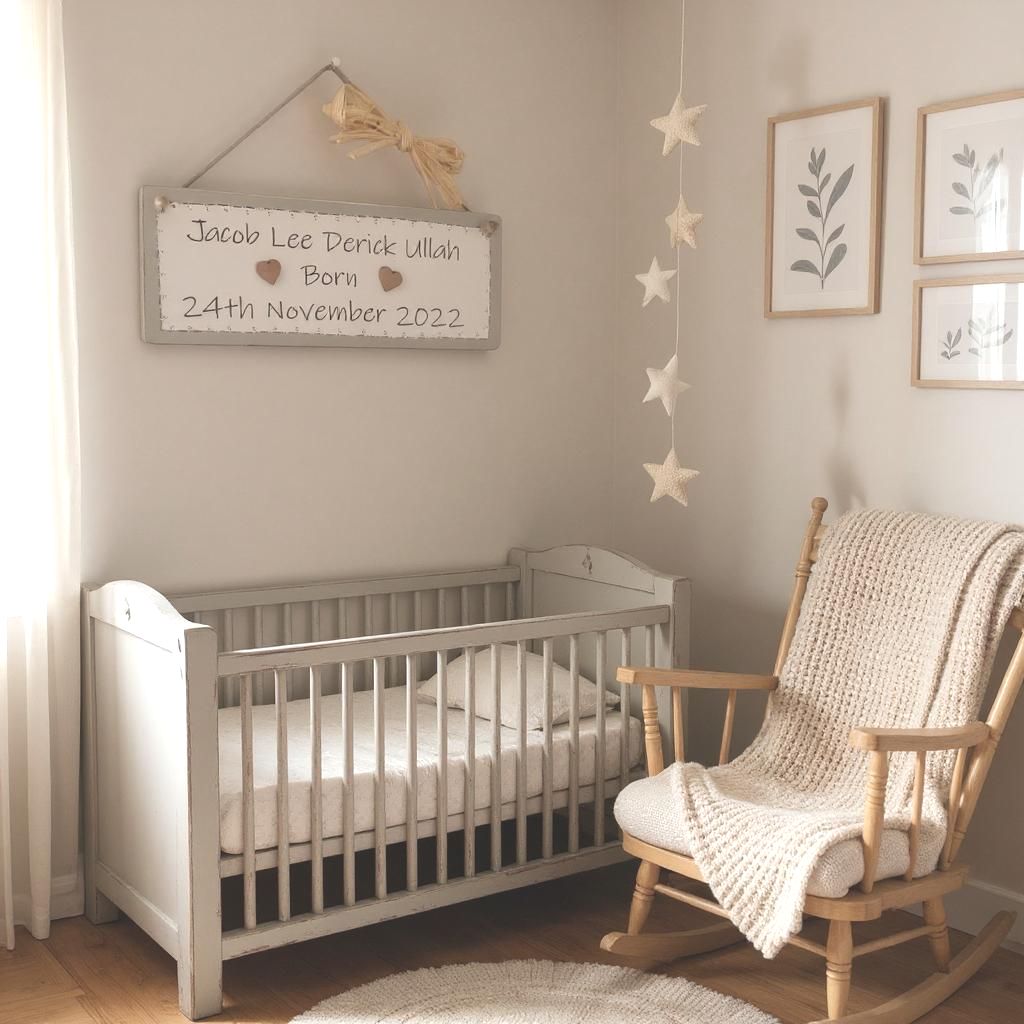 Personalised Handmade Wooden New Baby Keepsake Wall Hanging