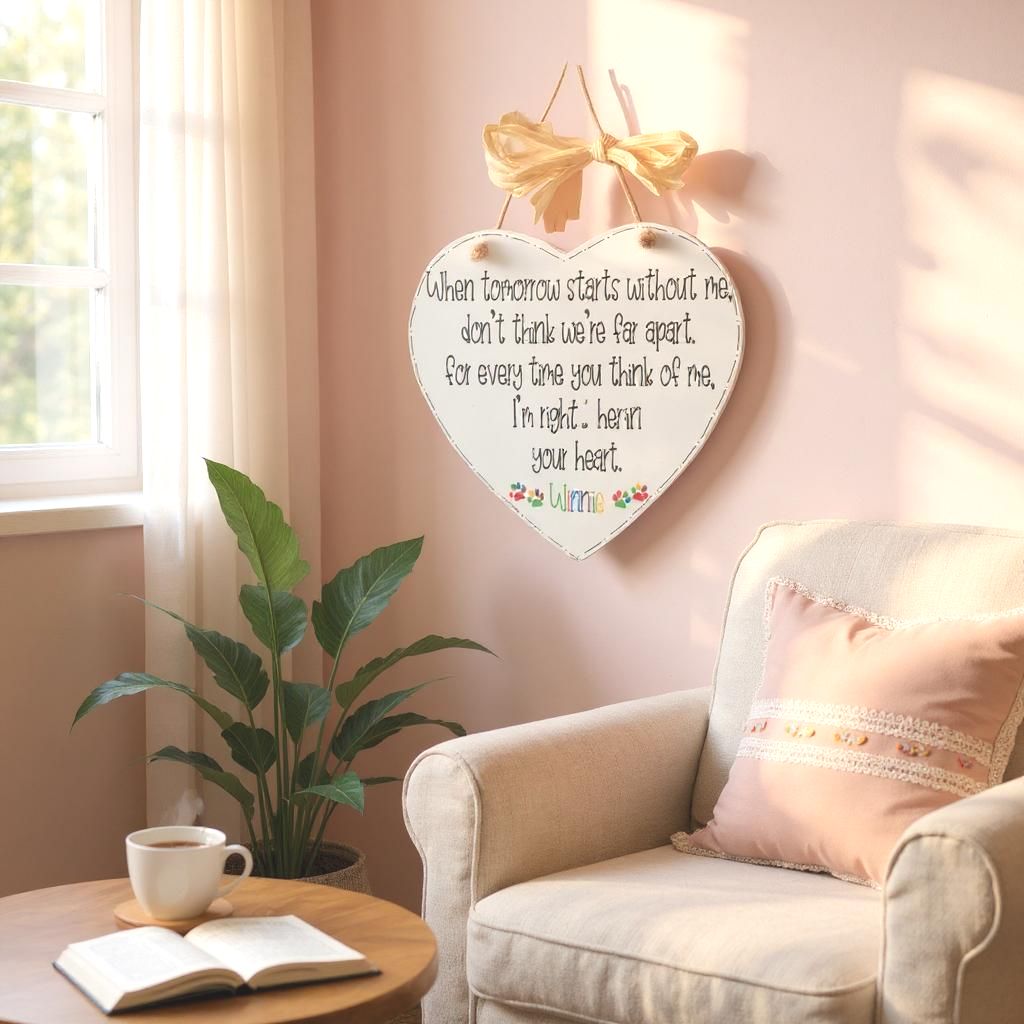 Personalised Handmade When Tomorrow Starts Without Me Plaque-  Rainbow Paw Prints