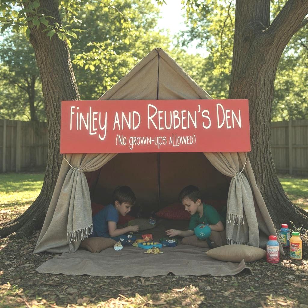 Personalised Handmade Wooden Outdoor Den Sign