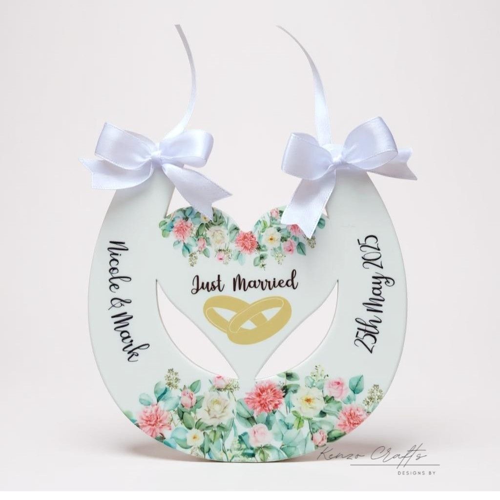 Personalised Gold Rings Wedding Horseshoe