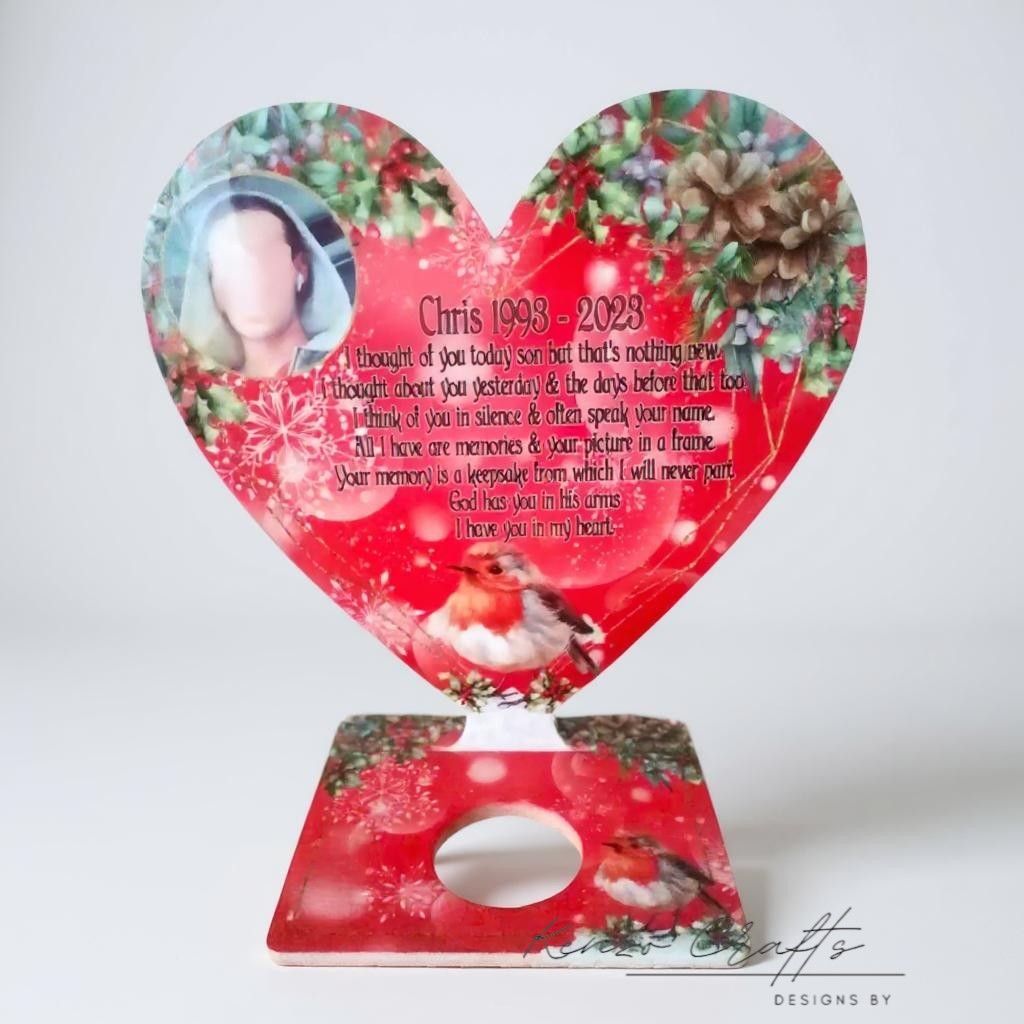 Personalised Memorial Tealight Heart With Stand