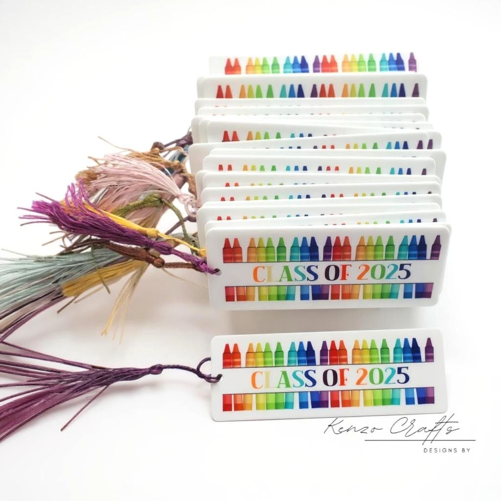 Personalised Leavers 2026 Bookmark - Rainbow Crayon Design