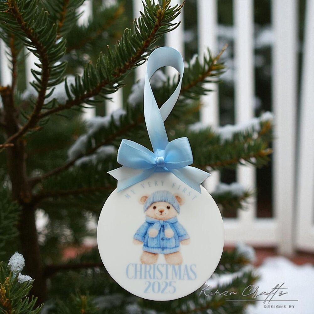 Baby's First Christmas Bear Tree Bauble