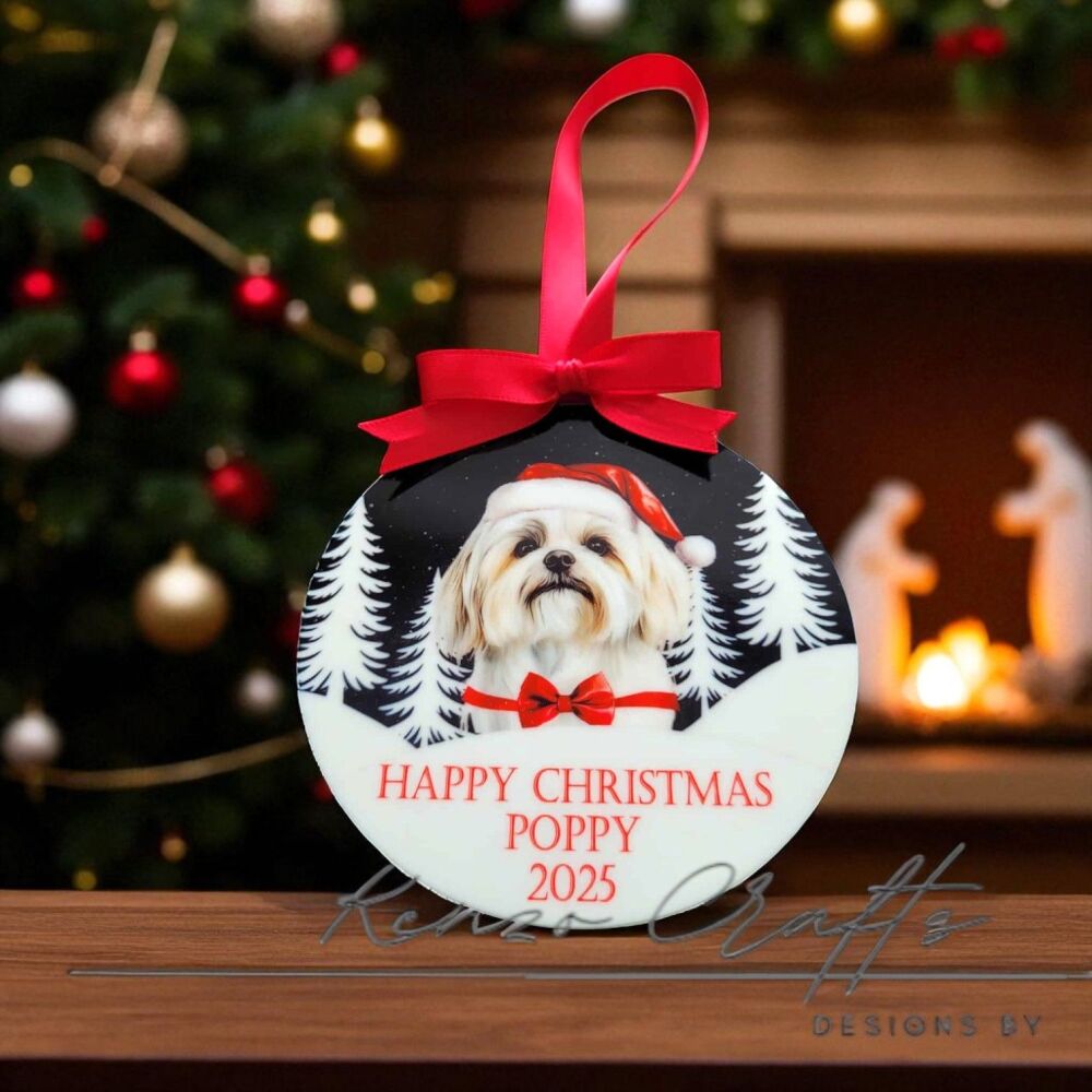 Personalised Dog Breed Hanging Christmas Tree Decoration