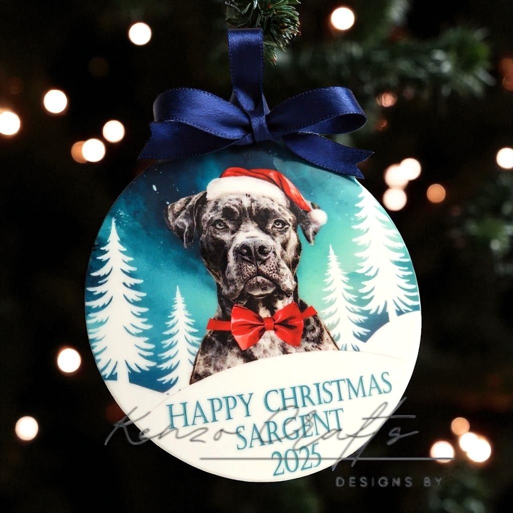 Personalised Dog Breed Hanging Christmas Tree Decoration