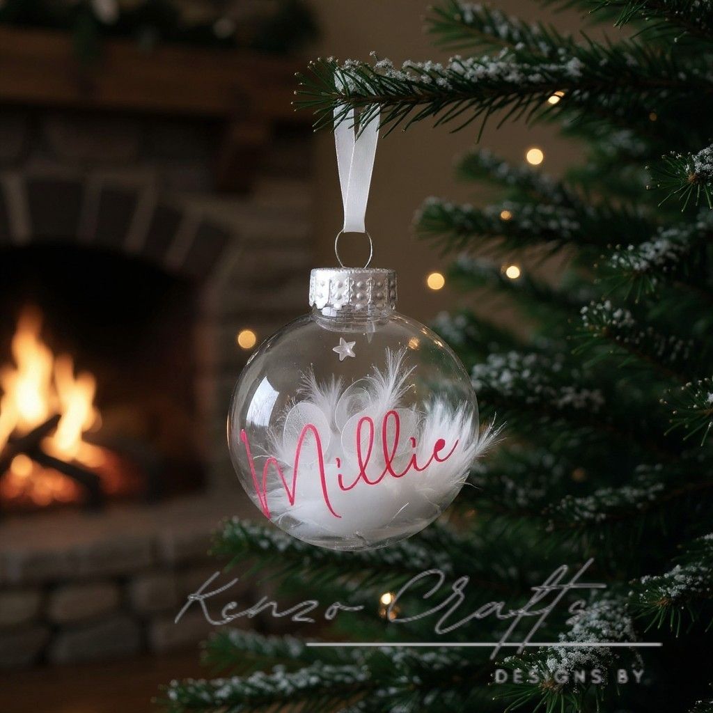 Christmas Tree Feather Bauble Pet Loss