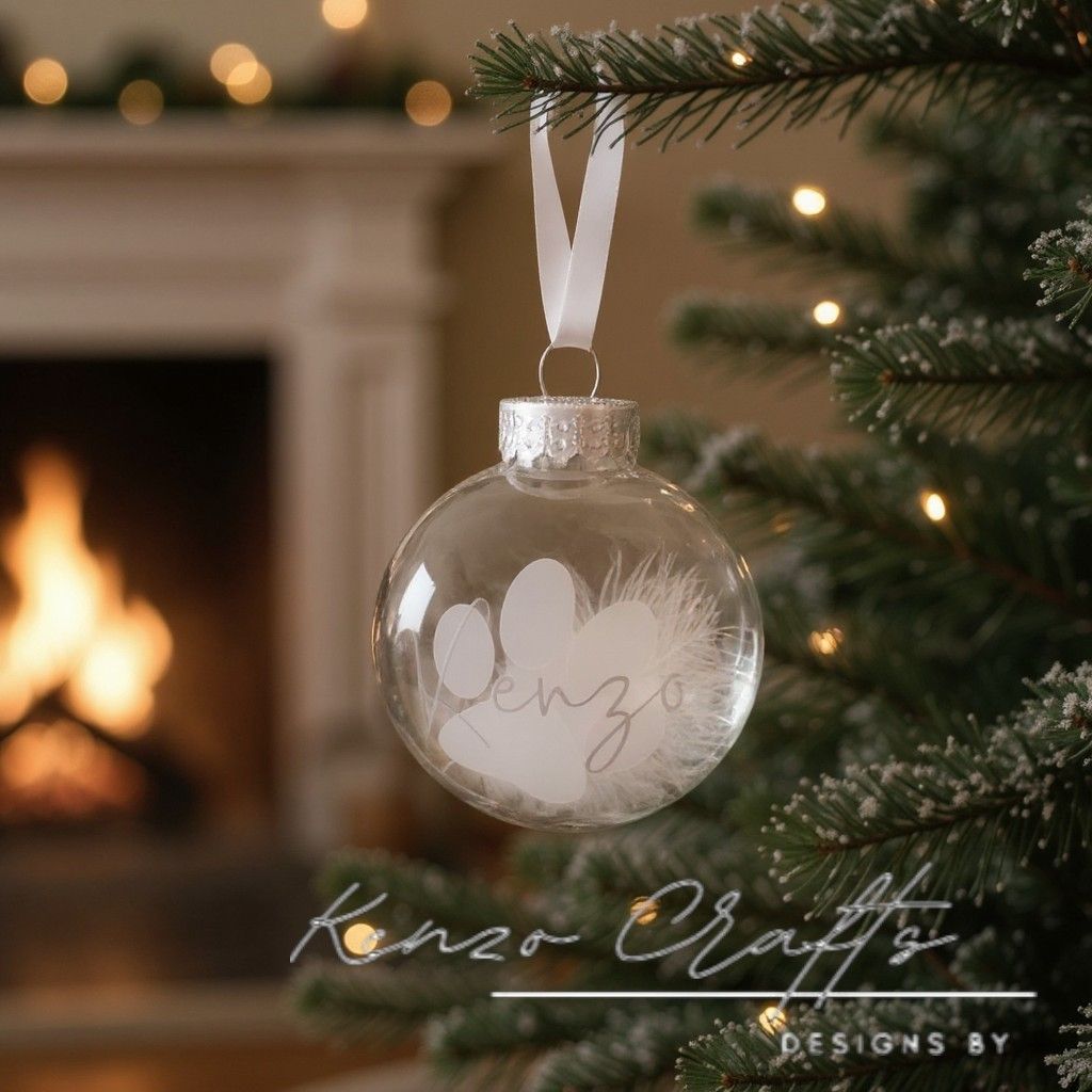 Christmas Tree Feather Bauble Pet Loss