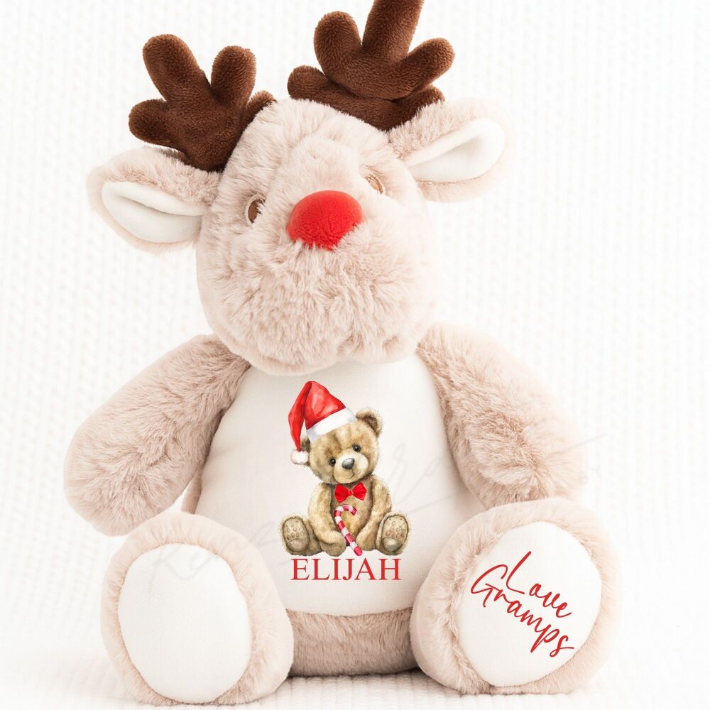 Personalised Soft Toy Reindeer