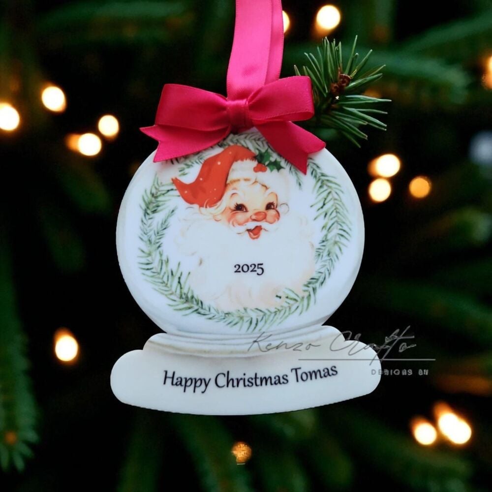 Personalised Santa Christmas Tree Bauble Keepsake