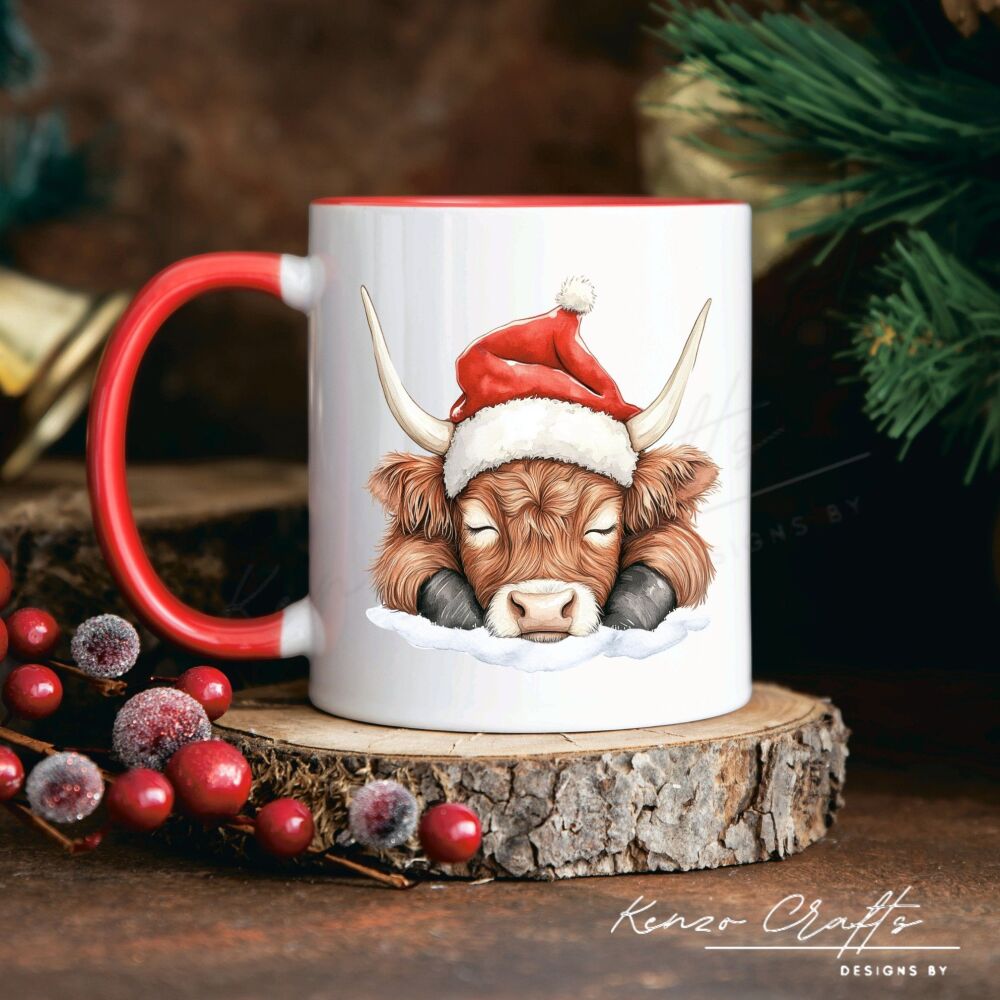 Highland Cow Mug Christmas Edition