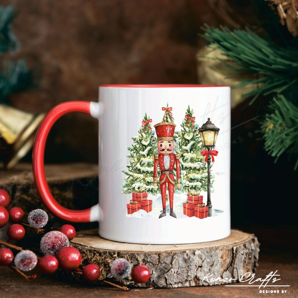 Christmas Nutcracker Personalised Red Mug