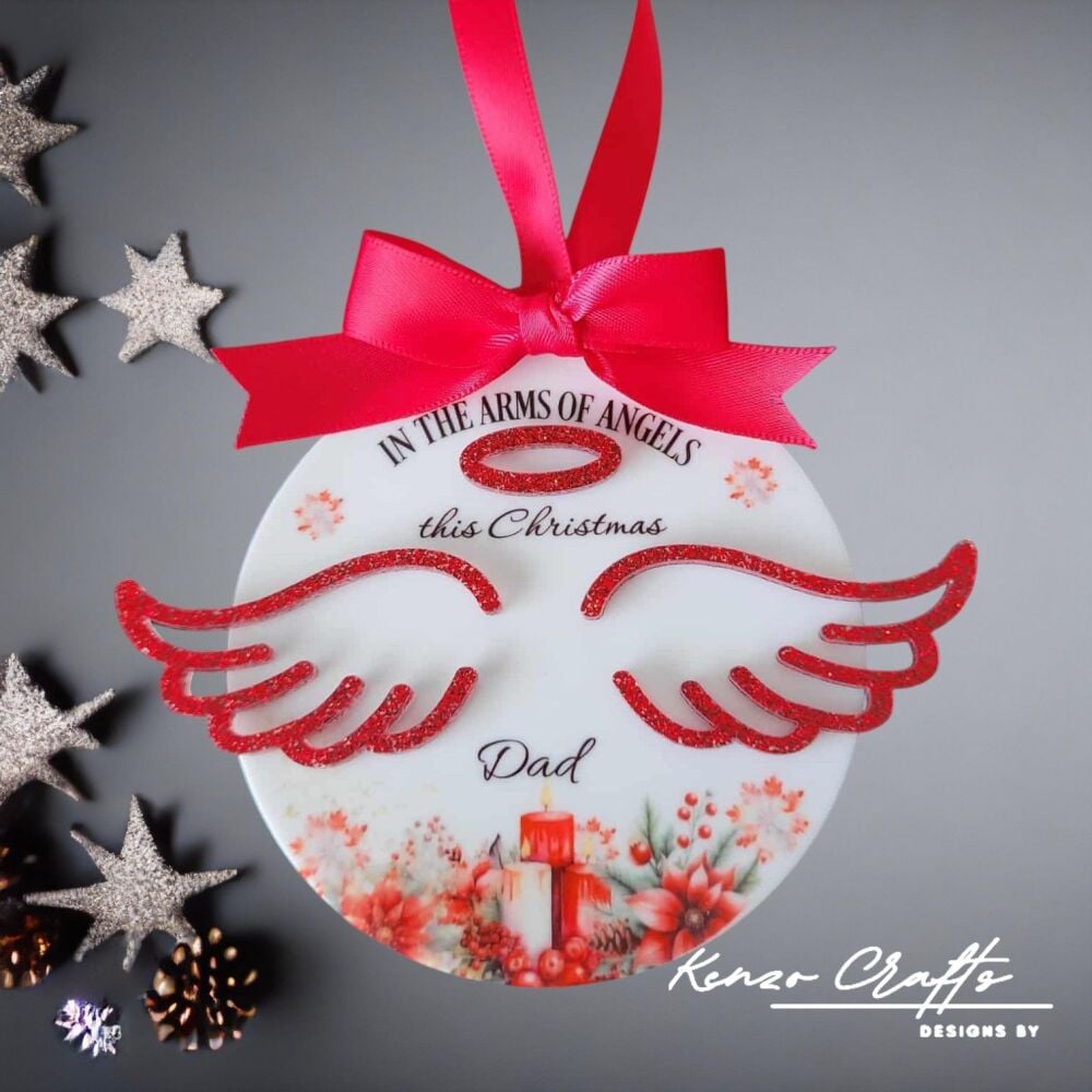 Personalised Hanging Memorial Keepsake In The Hands Of Angels