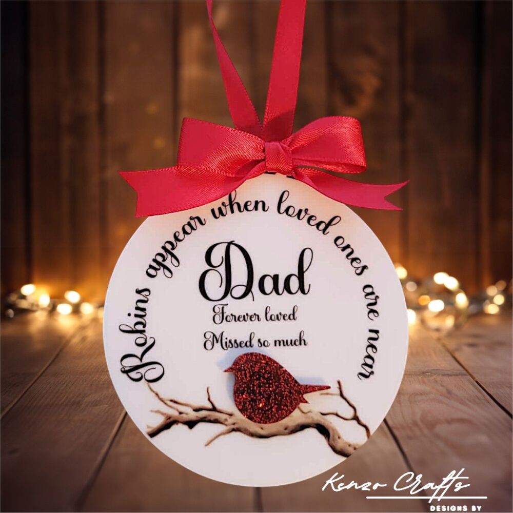 Memorial Robin Personalised Christmas Tree Keepsake
