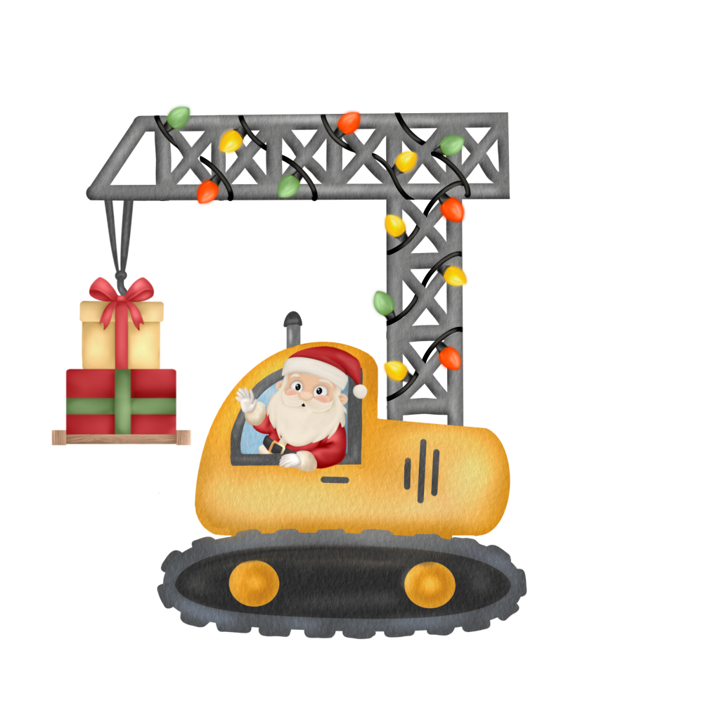 Children's Personalised Construction Santa Bauble Christmas Tree Decoration