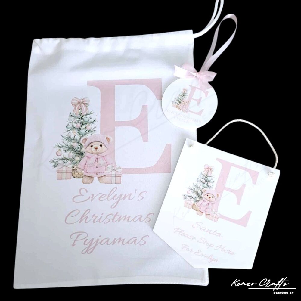 Christmas Bundle 3 - A -Z Alphabet Festive Bear Design