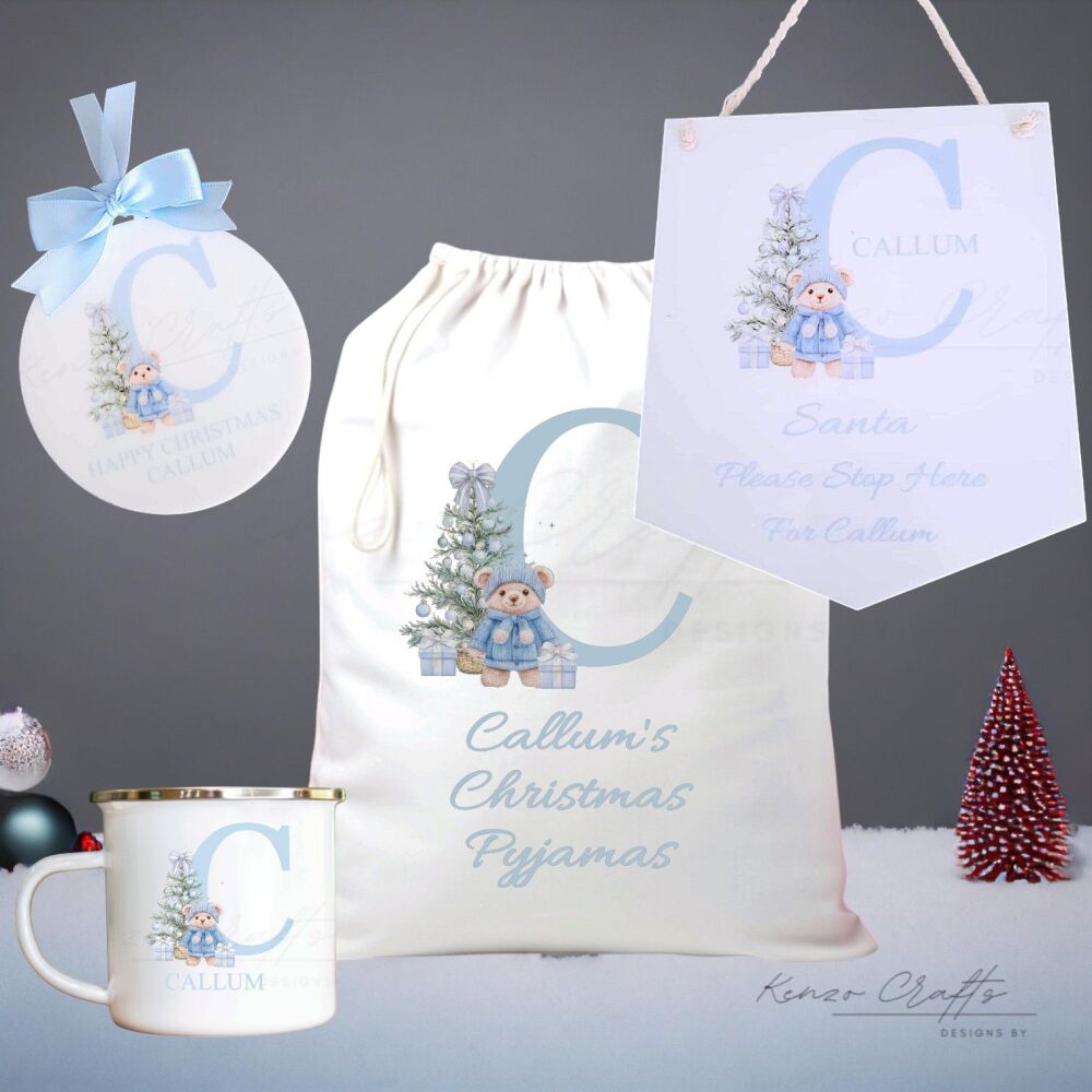 Christmas Bundle 4 - A -Z Alphabet Festive Bear Design