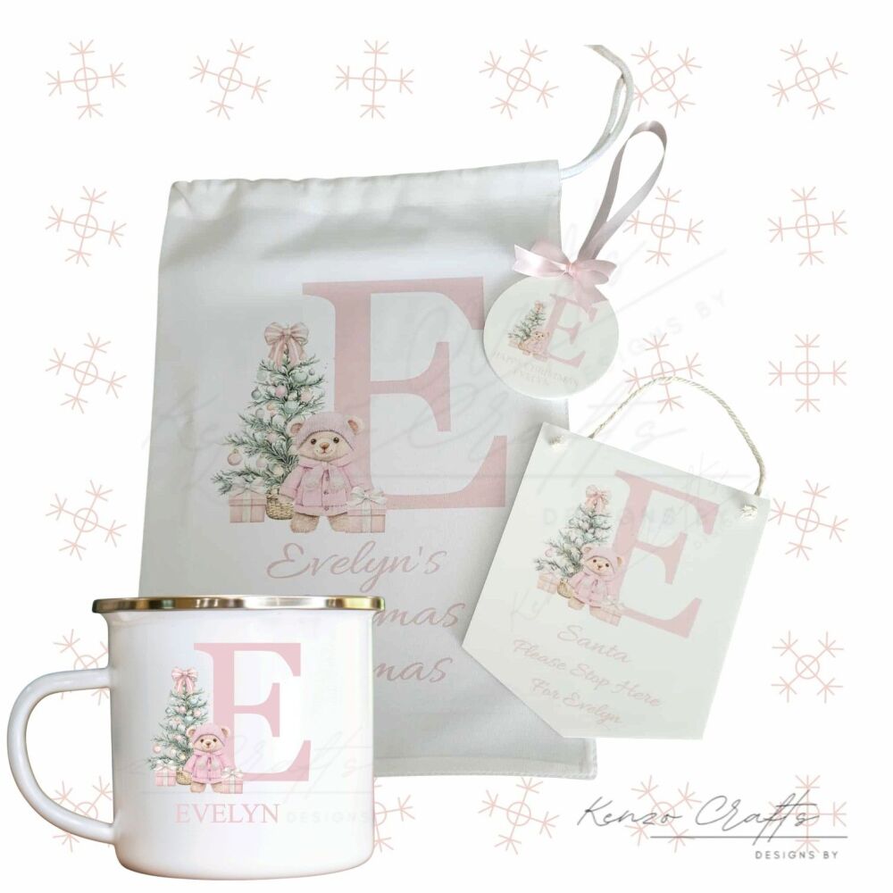 Christmas Bundle 4 - A -Z Alphabet Festive Bear Design