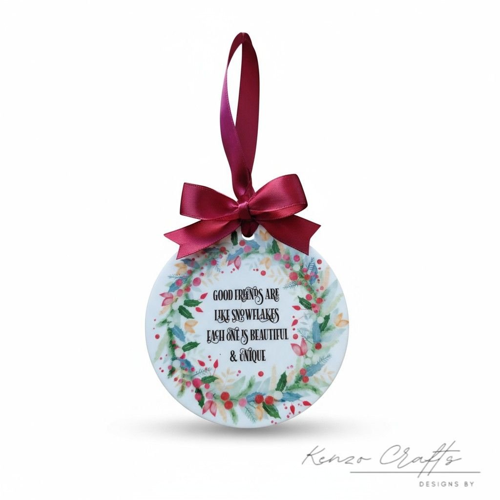 Christmas Tree Bauble Decoration Celebrating Friendship