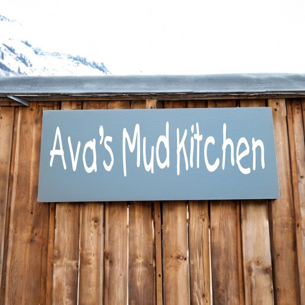 23 & 30cm Painted Wooden Outdoor Garden Plaque - Just Add Your Own Wording