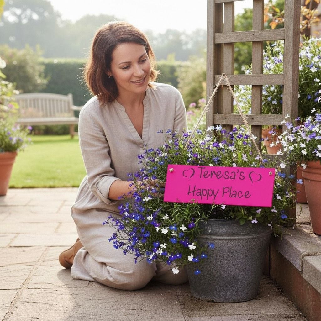 My Happy Place Personalised Outdoor Wooden Plaque