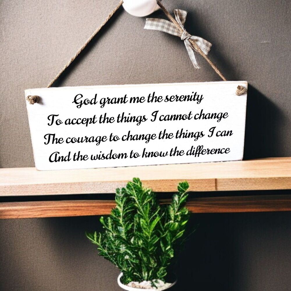 Handcrafted Wooden Chalk Painted Plaque - Serenity Prayer