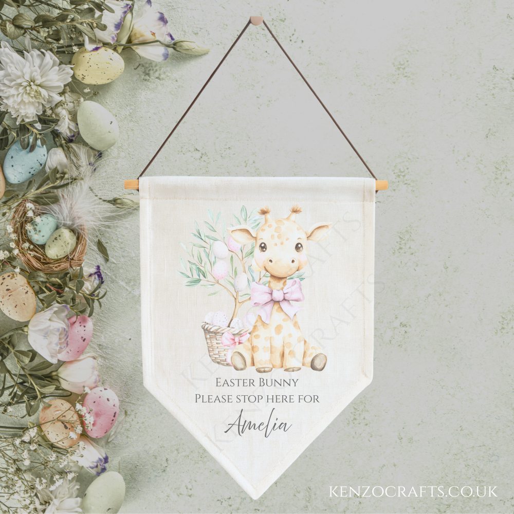 Personalised Children's Easter Bunny Door Pennant