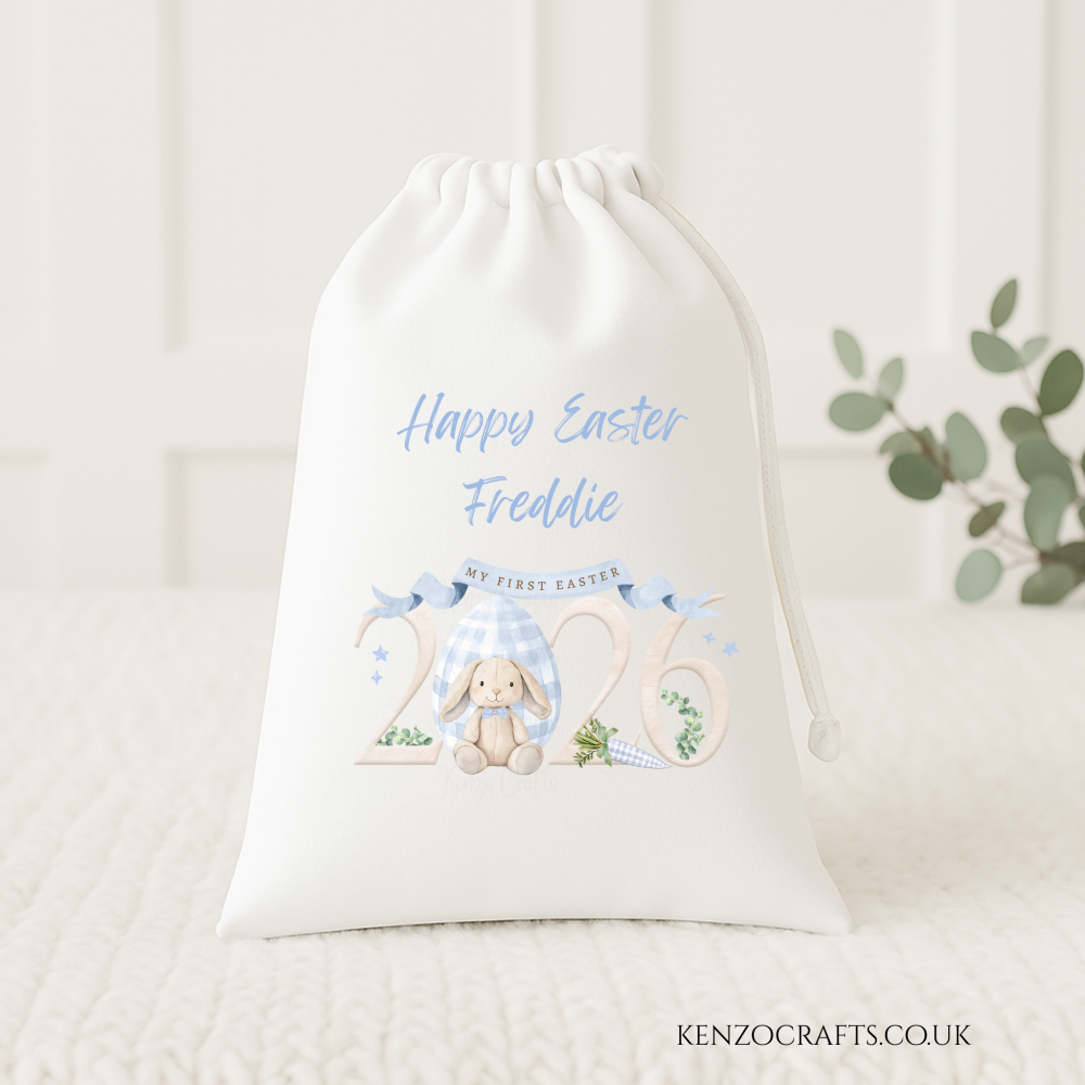 Personalised First Easter 2026 Drawstring Bag