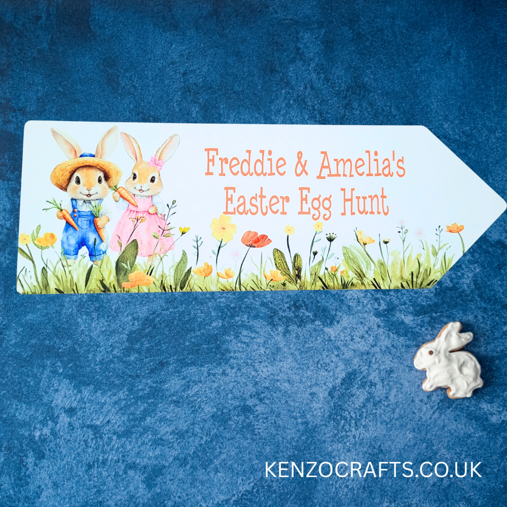 Easter Egg Hunt Aluminium Metal Arrow Custom Name