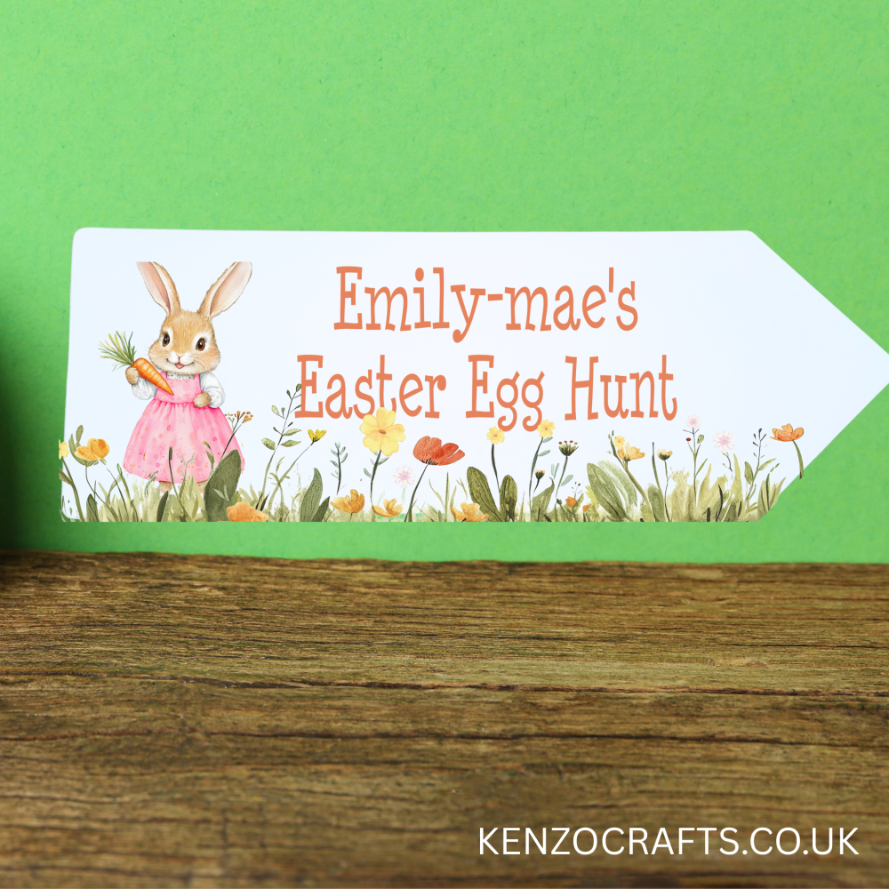 Easter Egg Hunt Aluminium Metal Arrow Custom Name
