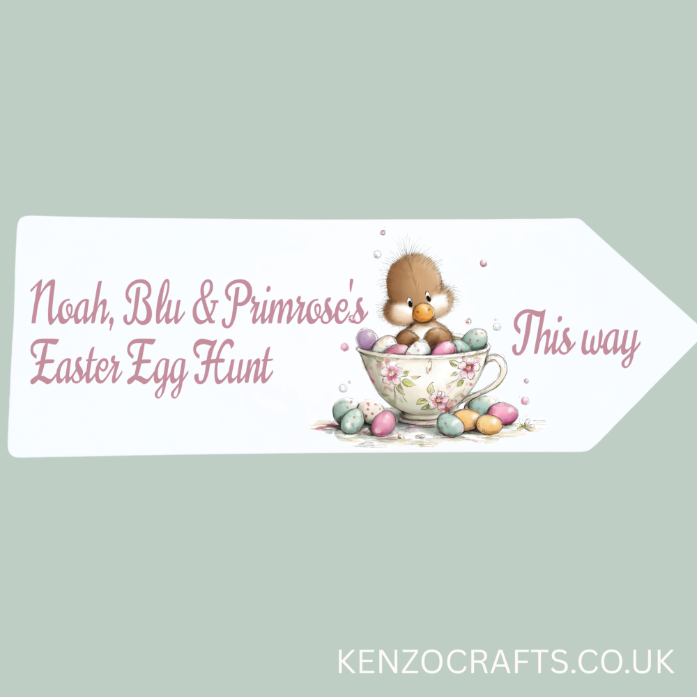 Easter Egg Hunt Aluminium Metal Arrow Custom Wording