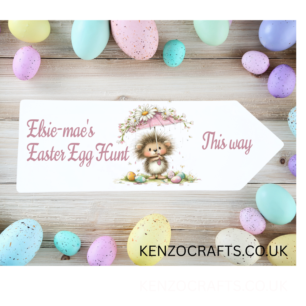 Easter Egg Hunt Aluminium Metal Arrow Custom Wording