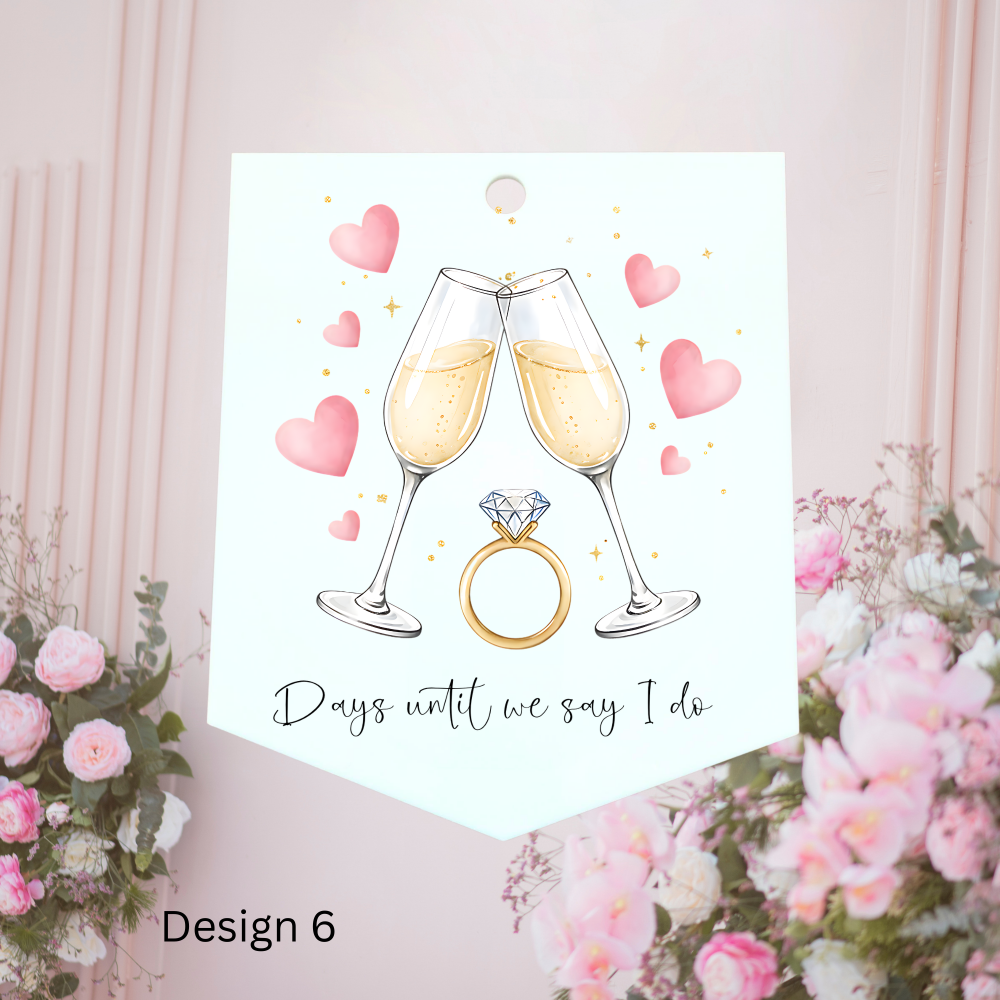 Champagne Glass Toast Acrylic Board Event Countdown