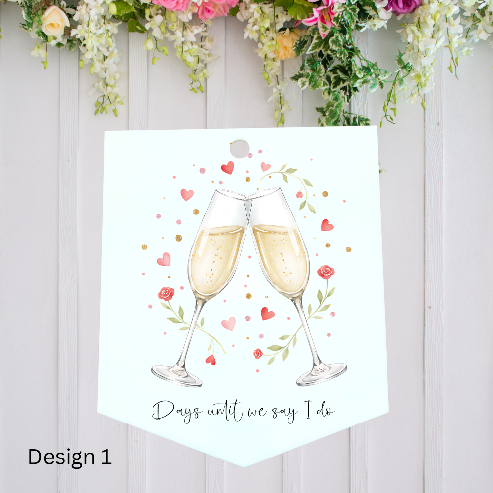 Champagne Glass Toast Acrylic Board Event Countdown