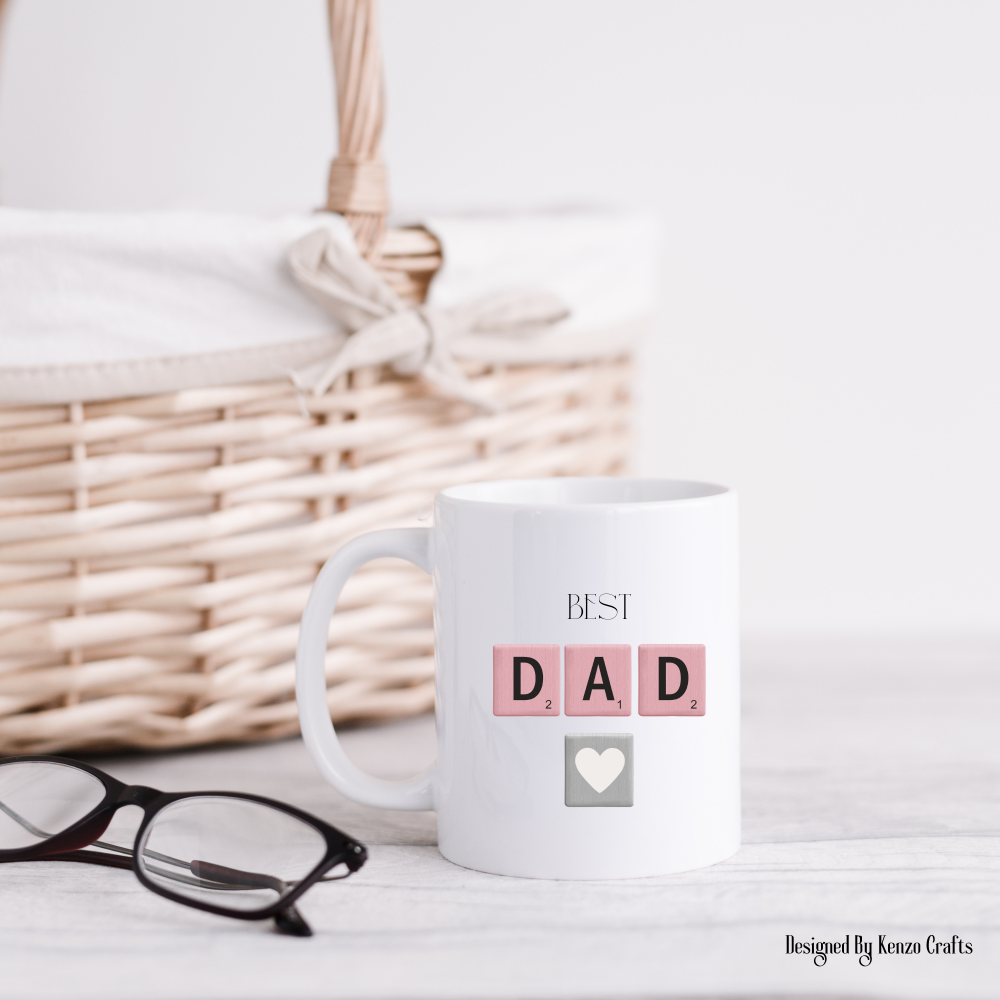 Best Dad Scrabble Custom Mug