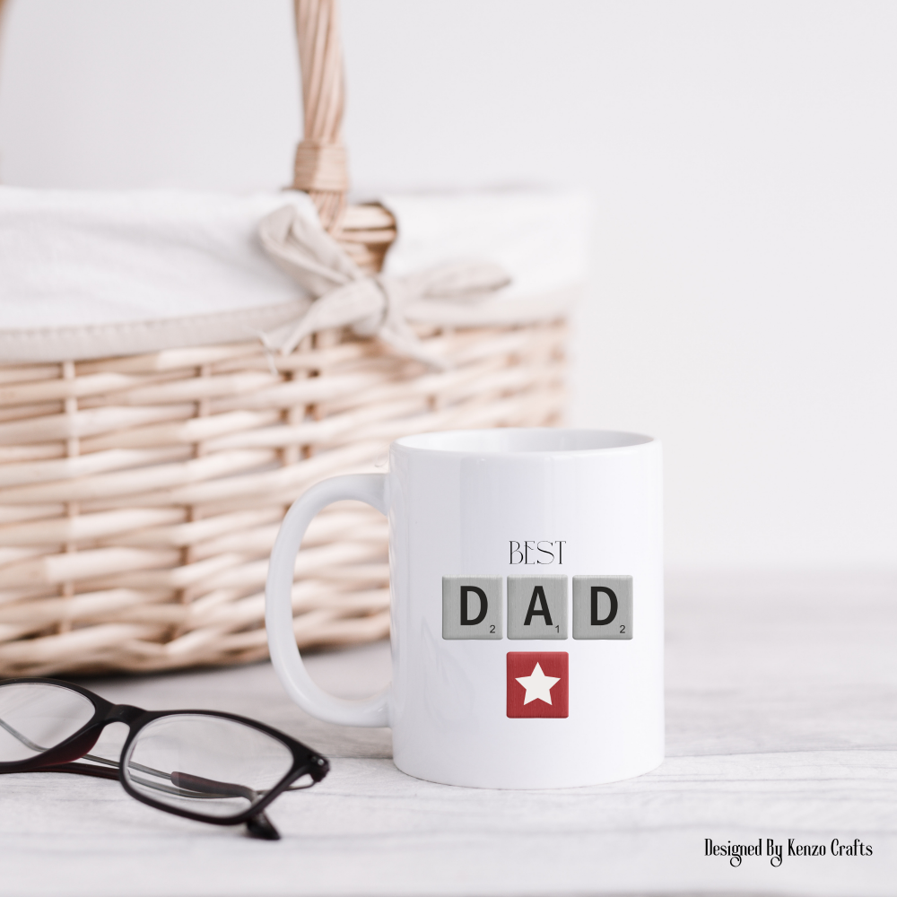 Best Dad Scrabble Custom Mug