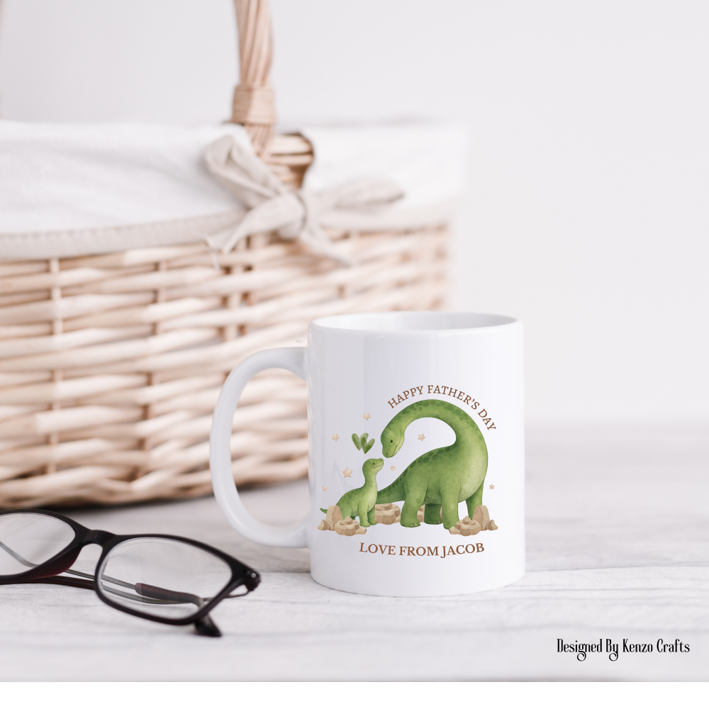 Father & Son Dinosaur Style Gift Mug