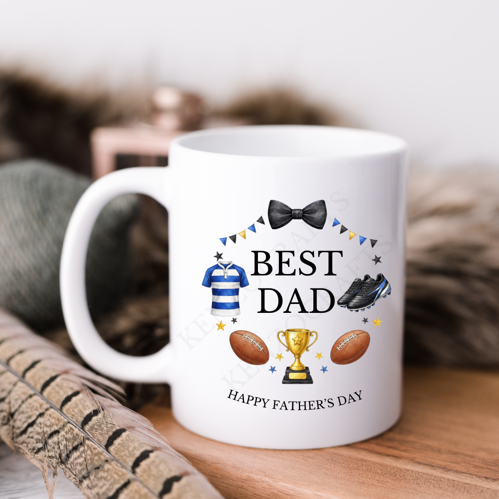 Rugby Themed Gift Mug Includes Custom Message