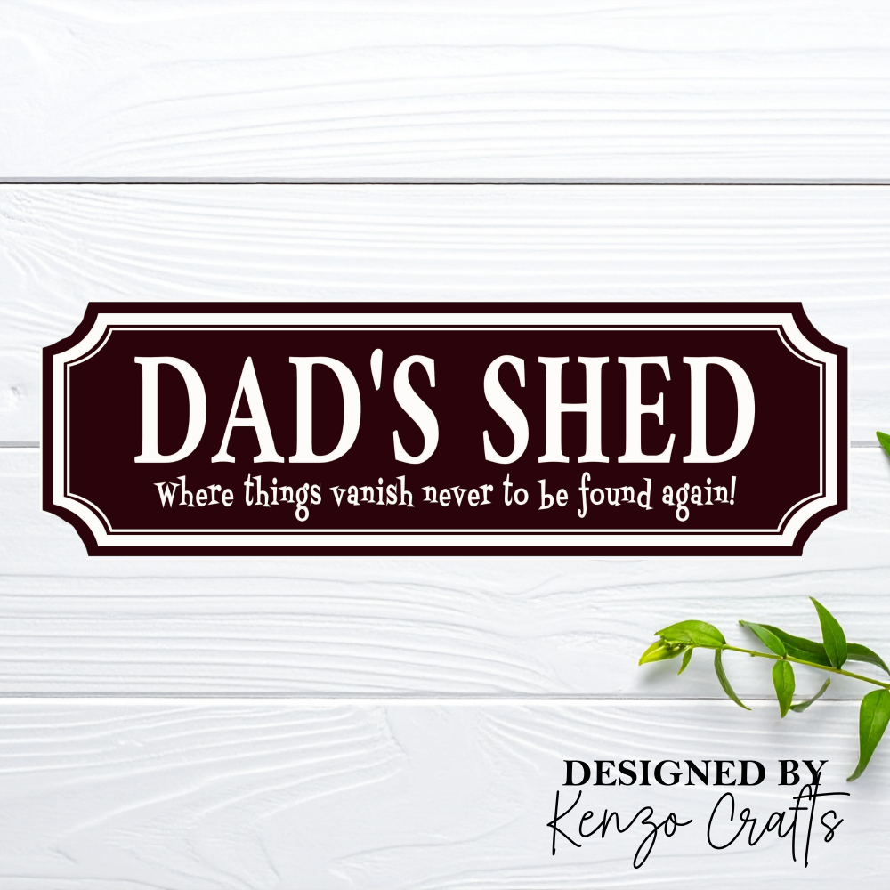 Large Personalised Black Acrylic Dad's Shed Sign