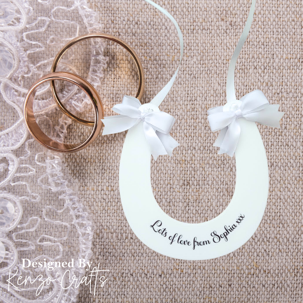 Personalised White Wedding Horseshoe Keepsake