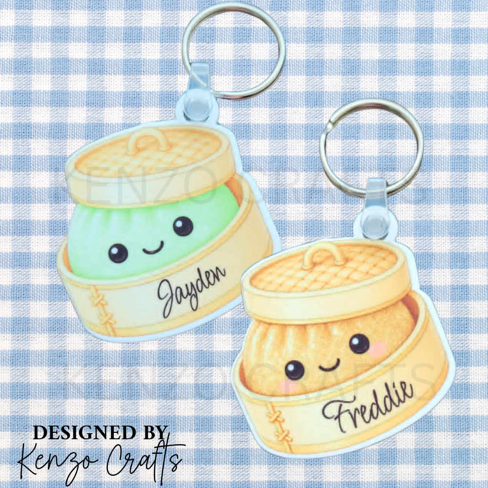 Custom Acrylic Dumpling Aspired Keyring