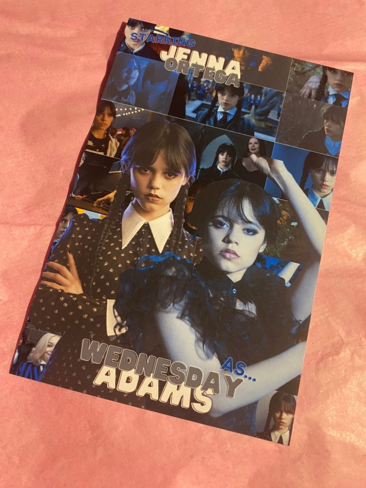 Wednesday Addams (Jenna Ortega) inspired Graphic y2k style Poster/PRINT (3 size options)