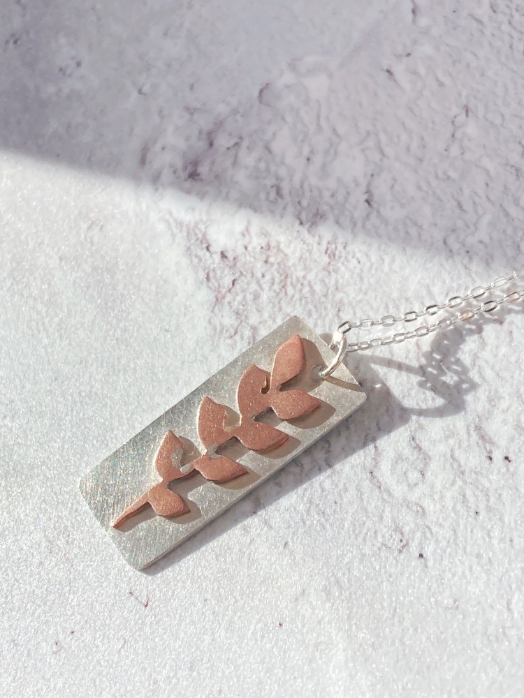 Woodland Copper and Silver Pendant